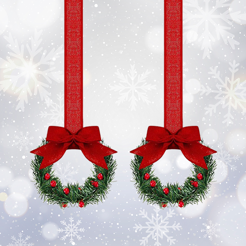 ✨ Mini Christmas Wreaths with Ribbon Bows for Holiday Home Decor 🌺