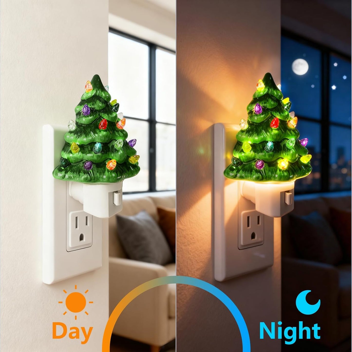 Ceramic Christmas Tree Night Light 🎄💡