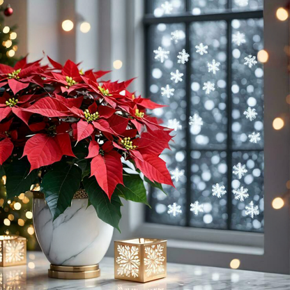 🌺Artificial Christmas Poinsettia Flower Solar Light🎄
