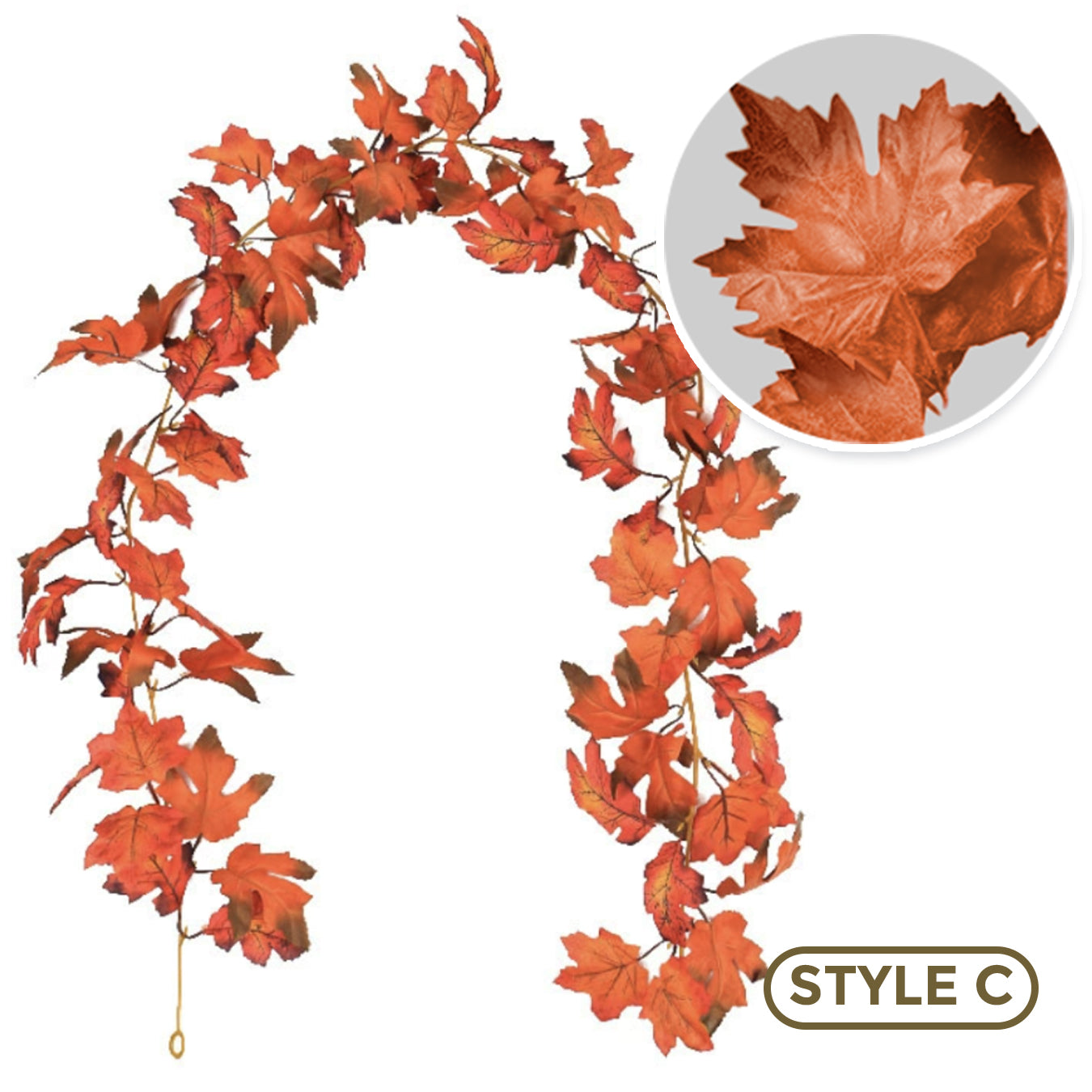 🍁 Artificial Thanksgiving Maple Garland 🧡🇺🇸 Perfect Indoor & Outdoor Thanksgiving Decorations 🍁 Maple Garland for Table, Mantel, Wall