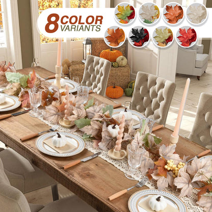 🍁 Artificial Thanksgiving Maple Garland 🧡🇺🇸 Perfect Indoor & Outdoor Thanksgiving Decorations 🍁 Maple Garland for Table, Mantel, Wall