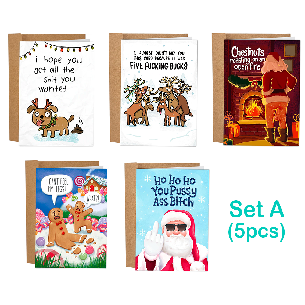 Sleazy Greatings Christmas Card Set (9pcs set) 🎅❄️