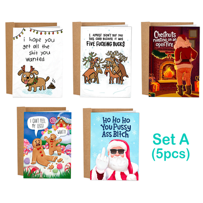 Sleazy Greatings Christmas Card Set (9pcs set) 🎅❄️
