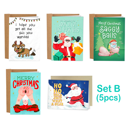 Sleazy Greatings Christmas Card Set (9pcs set) 🎅❄️