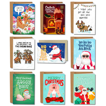 Sleazy Greatings Christmas Card Set (9pcs set) 🎅❄️